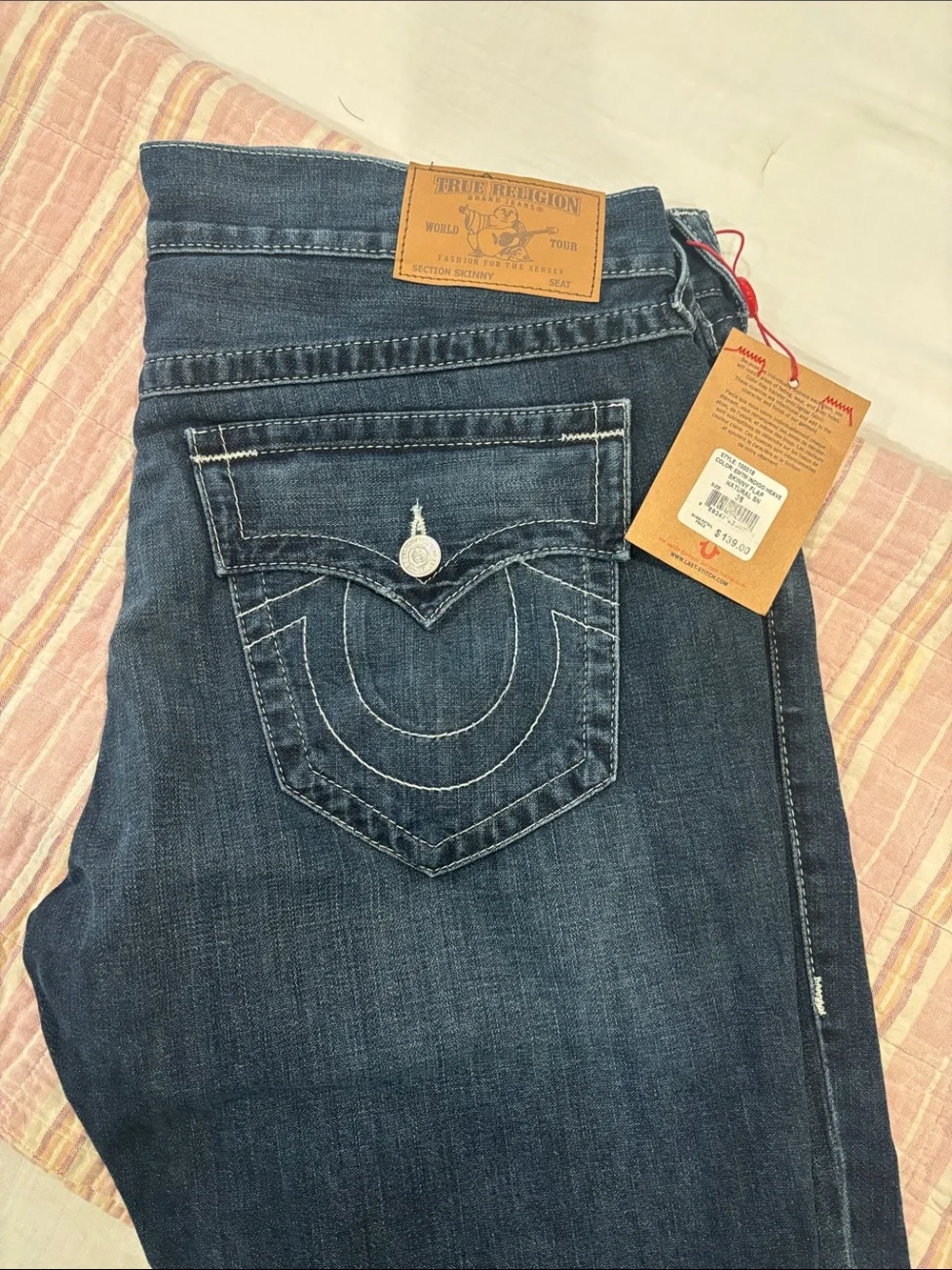 Vintage, Never Worn, True Religion Men’s Indigo Slim Straight Jeans
